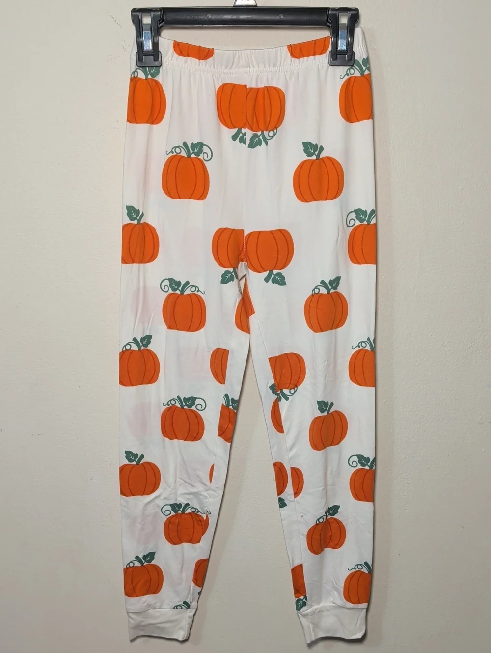 Tahari Girl Pumpkin Pajama Set White Orange Long-Sleeve Shirt + Pants Size 10-12